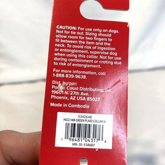 Merry & Bright Festive Dog Collar w/Bowtie Red Green & White Size Medium - Picture 3 of 12